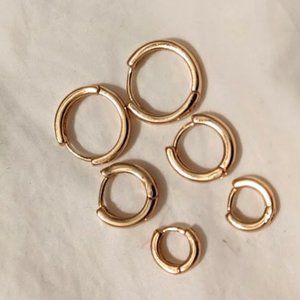 Dainty Gold Hoop Earrings Three Pairs